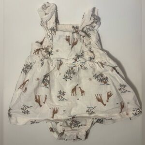 Carter's White Giraffe Print Ruffle Romper